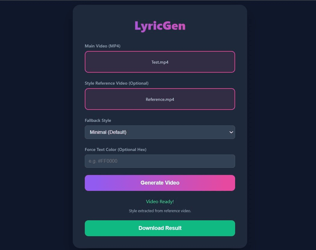 Automated Lyric Video Engine